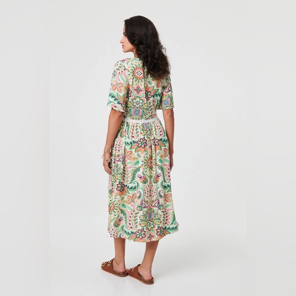 Springfield floral lace dress button up summer dress - Picture 2 of 9